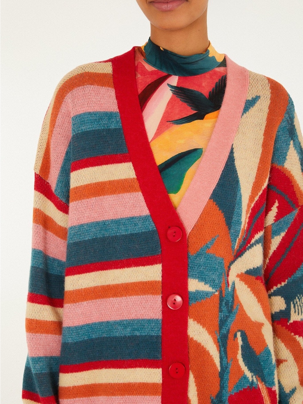 FARM RIO Atlantic Rainforest Knit Cardigan - Picture 2 of 3